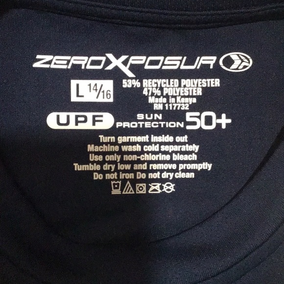 NWT ZERO XPOSURE Swim/Sun Shirt, UPF 50+, Sustainable,‎ Size Large (14/16) - Picture 2 of 10